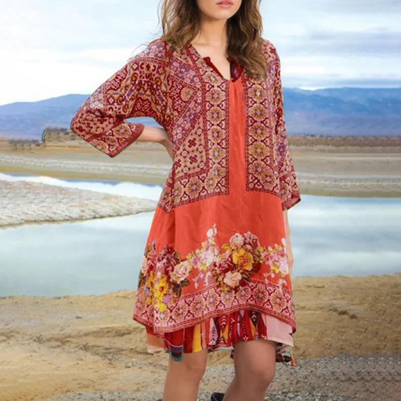 Casual Dresses Boho Vintage Floral Print Loose 2023 Summer Dress For Women V-neck Ruffles Mini Female Spring Holiday Party, Red
Casual Dresses Boho Vintage Floral Print Loose 2023 Summer Dress For Women V-neck Ruffles Mini Female Spring Holiday Party, Red