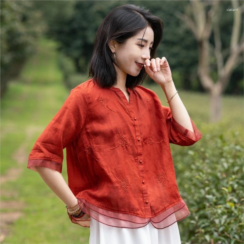 Women's Blouses QPFJQD Female Embroidery Ramie V-Neck Short Sleeve Tops 2023 Summer Women Patchwork Organza Shirts Solid Color, Green
Women's Blouses QPFJQD Female Embroidery Ramie V-Neck Short Sleeve Tops 2023 Summer Women Patchwork Organza Shirts Solid Color, Green