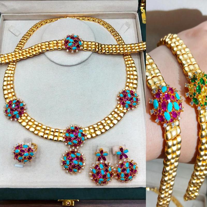 Necklace Earrings Set High Quality Luxury African Dubai Style Vintage Golden Bangle Ring For Women Wedding Bridal 2023, Picture shown
Necklace Earrings Set High Quality Luxury African Dubai Style Vintage Golden Bangle Ring For Women Wedding Bridal 2023, Picture shown