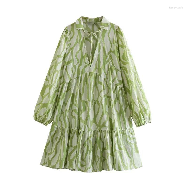 Casual Dresses Women's Long-sleeved Irregular Striped Loose Midi Dress Collar V Neck Strings Mint Printed A-line, Green
Casual Dresses Women's Long-sleeved Irregular Striped Loose Midi Dress Collar V Neck Strings Mint Printed A-line, Green