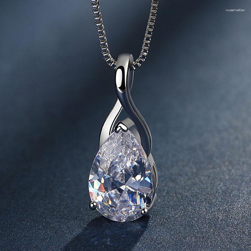 Pendant Necklaces Elegant White Gold Color Water Drop Necklace Cubic Zirconia Crystal For Bridal Wedding Jewelry
Pendant Necklaces Elegant White Gold Color Water Drop Necklace Cubic Zirconia Crystal For Bridal Wedding Jewelry