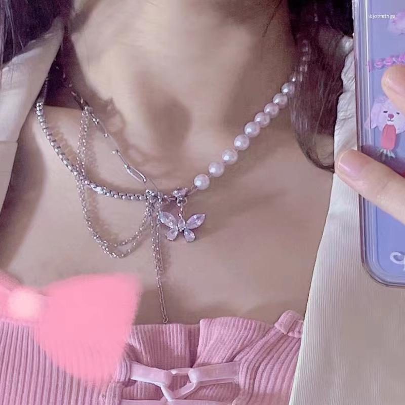 Chains Shiny Butterfly Necklace Female Exquisite Double Layer Pendant Clavicle Chain For Women Wedding Party Neck Jewelry Gift
Chains Shiny Butterfly Necklace Female Exquisite Double Layer Pendant Clavicle Chain For Women Wedding Party Neck Jewelry Gift