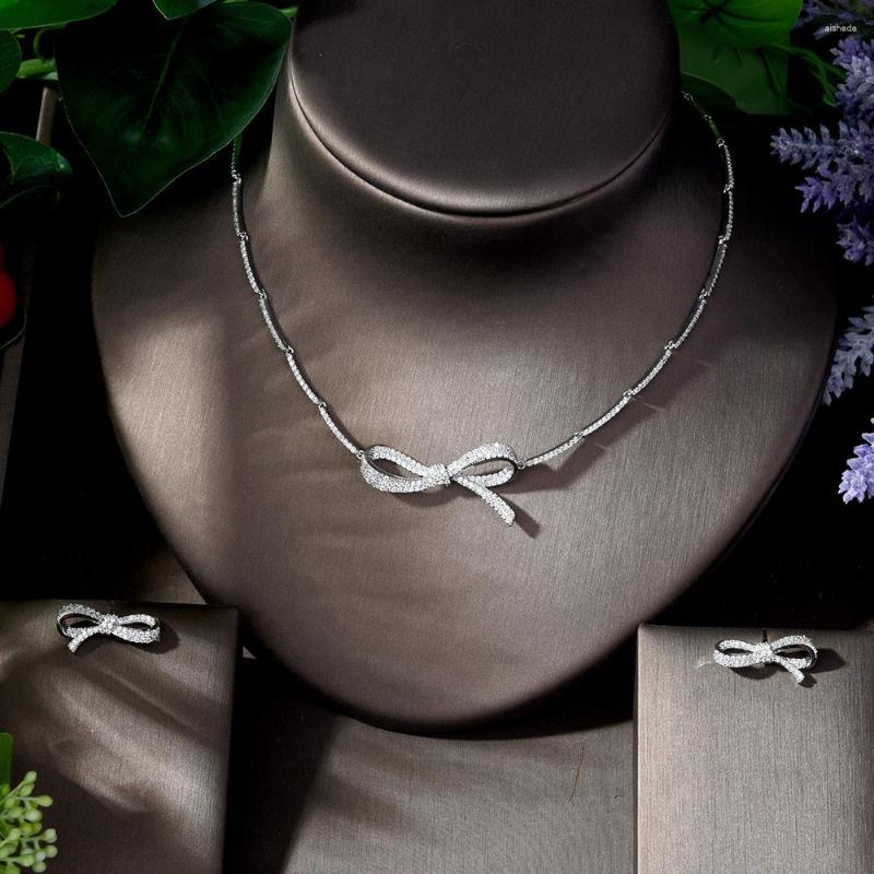 Necklace Earrings Set Fashion Beautiful Bow-knot Design Cubic Zirconia Women Wedding Bride Dress Accessories Bijoux Femme N-1226, Picture shown
Necklace Earrings Set Fashion Beautiful Bow-knot Design Cubic Zirconia Women Wedding Bride Dress Accessories Bijoux Femme N-1226, Picture shown