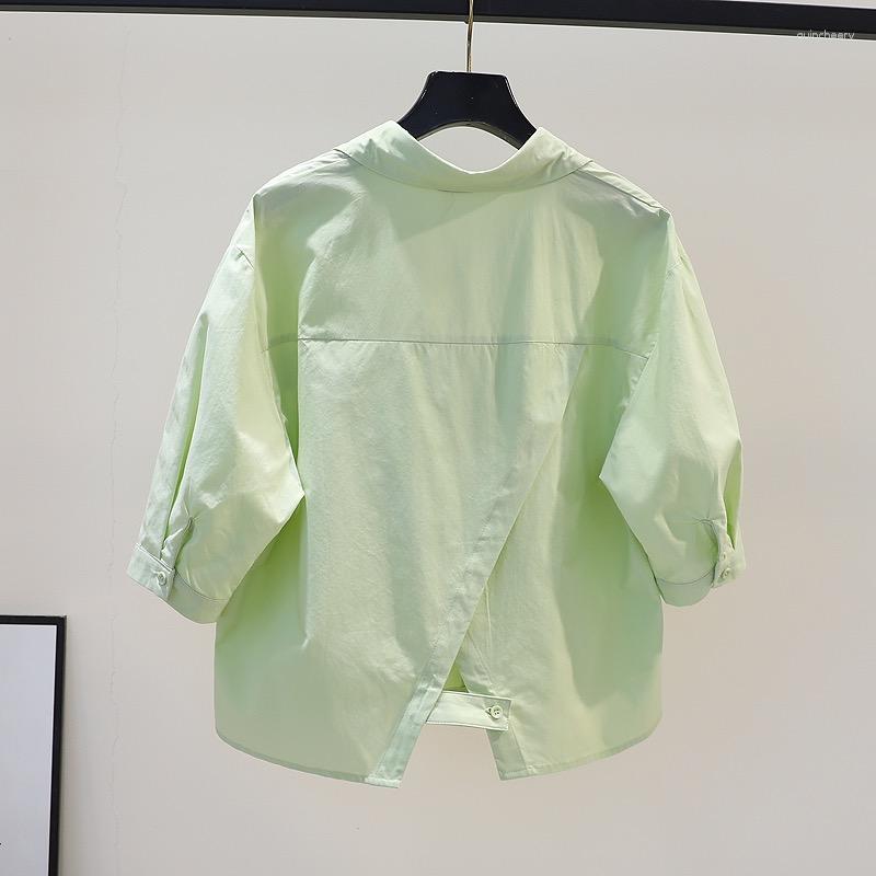 Women' Blouses Back Split Short Cotton Shirt Femme Summer Design Loose Top Blusas Mujer De Moda 2023 White Shirts For Women Blouse Female, Green
Women' Blouses Back Split Short Cotton Shirt Femme Summer Design Loose Top Blusas Mujer De Moda 2023 White Shirts For Women Blouse Female, Green