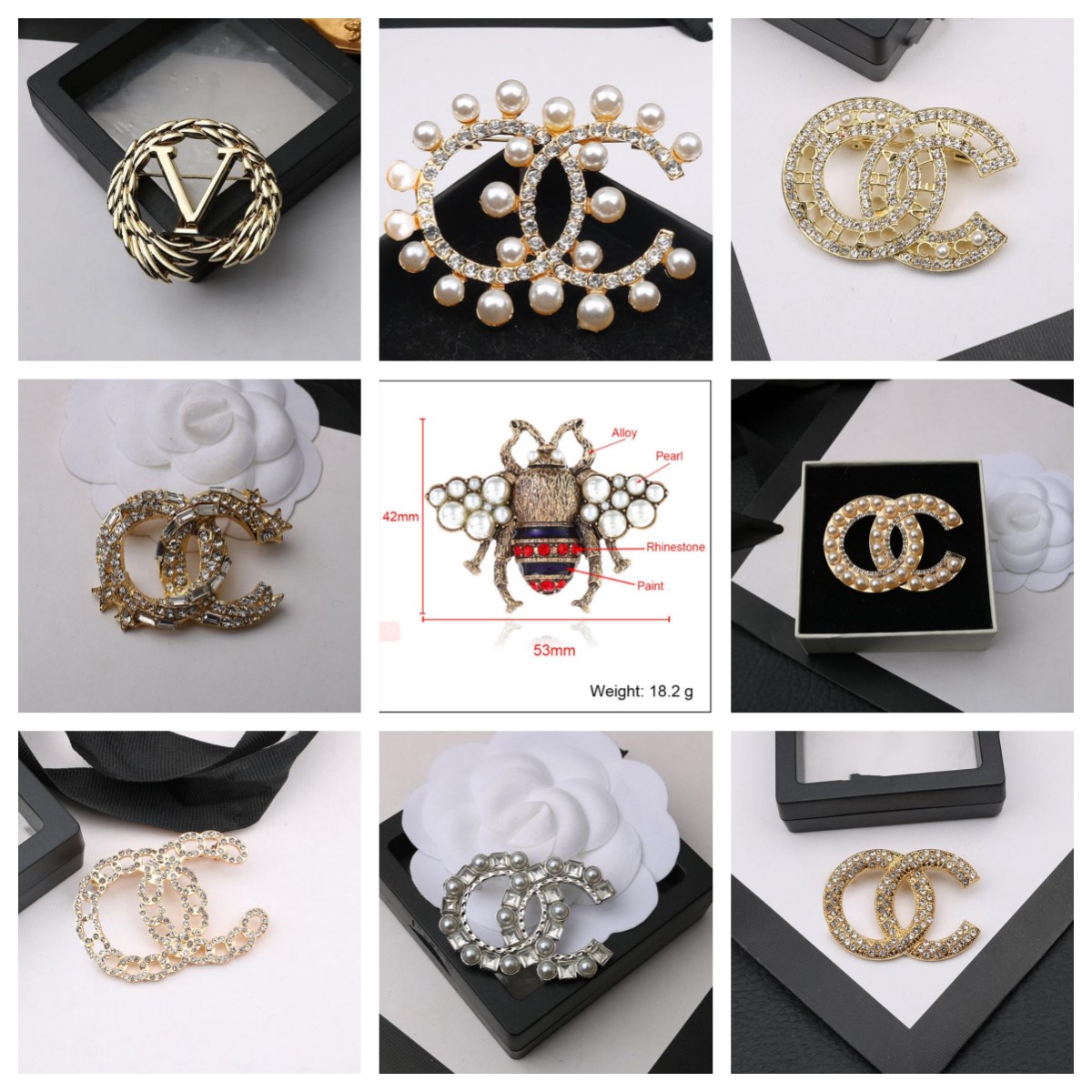 Small 2color Sweet Wind Designer Women Letters Metal Brooch Suit Pin Fashion Jewelry Clothing DecorationAccessories High Quality