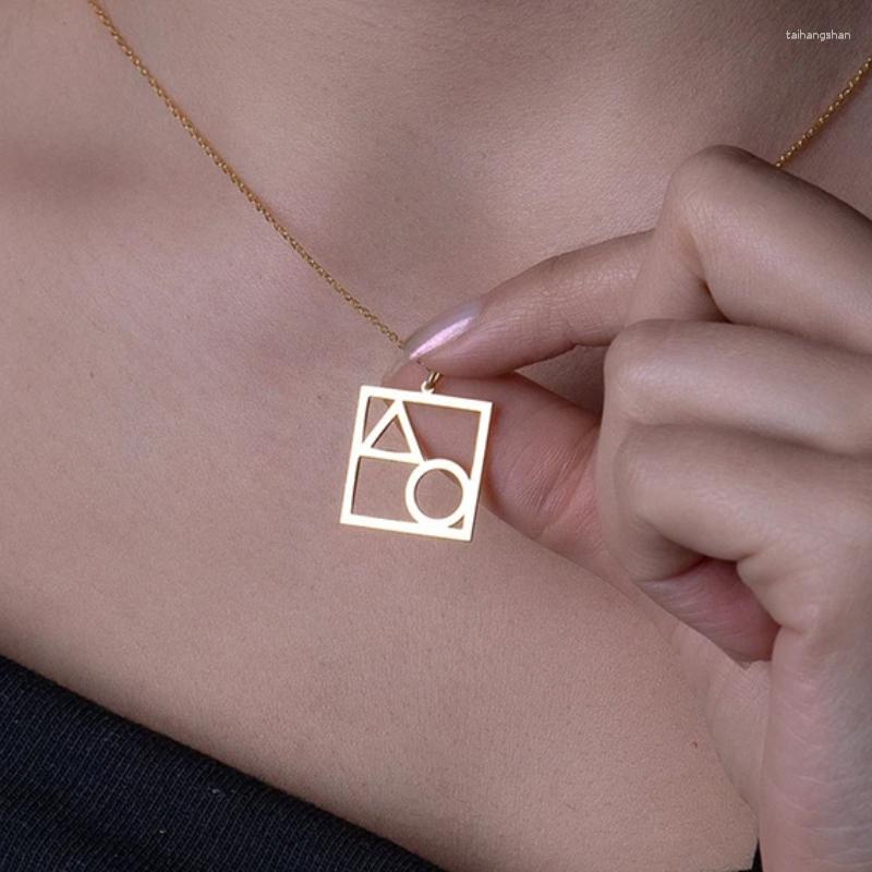 Pendant Necklaces Stainless Steel Necklace Simple Hollow Geometric For Women Men Triangle Square Circle Jewelry
Pendant Necklaces Stainless Steel Necklace Simple Hollow Geometric For Women Men Triangle Square Circle Jewelry