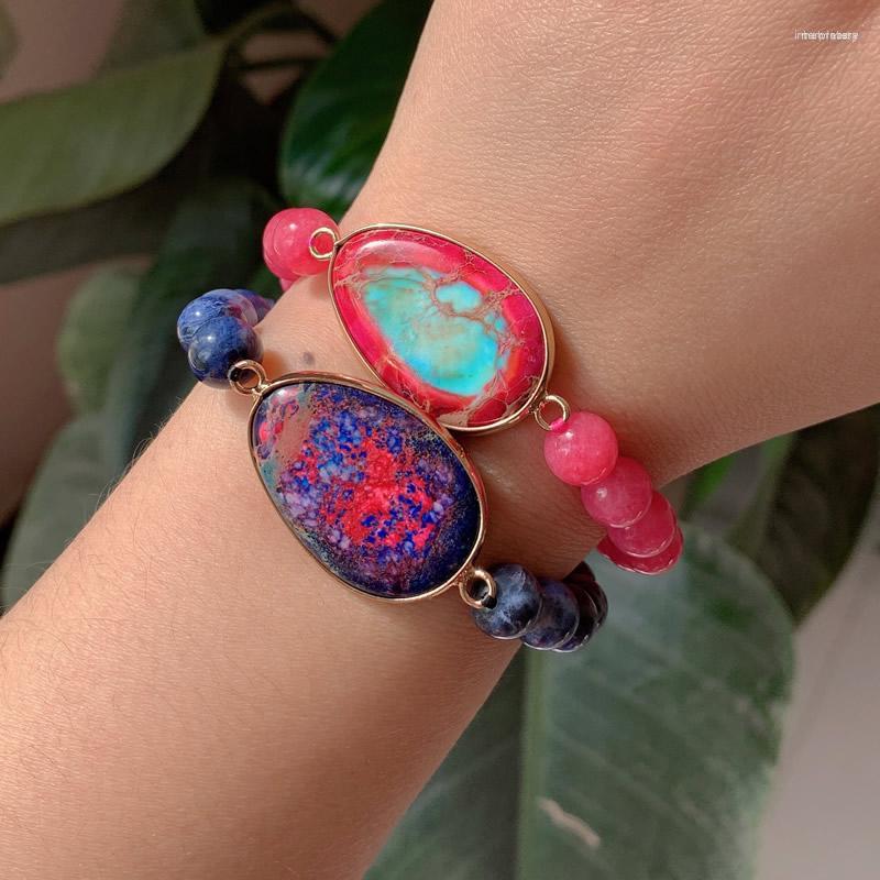Strand Natural Gem Stone Bracelets Imperial Jaspers Charm Rosy Quartz Sodalite For Female Couples Reiki
Strand Natural Gem Stone Bracelets Imperial Jaspers Charm Rosy Quartz Sodalite For Female Couples Reiki