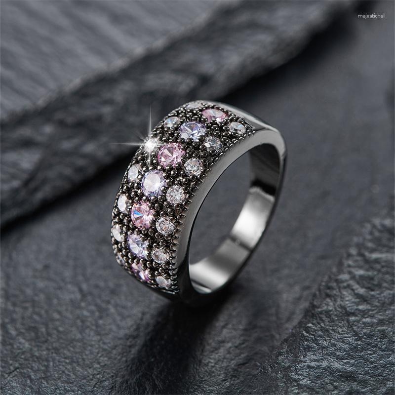 Wedding Rings Vintage Round Zircon Engagement Party For Women Black Gold Color Pink Purple White Stone Bands Punk Jewelry Gifts
Wedding Rings Vintage Round Zircon Engagement Party For Women Black Gold Color Pink Purple White Stone Bands Punk Jewelry Gifts