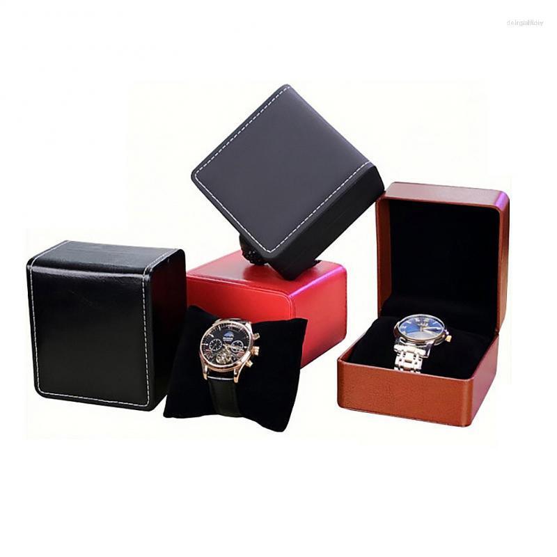 Watch Boxes Trebdy Simple PU Leather Box Business Waistwatch Packaging Cases Bracelet Accessory Display Storage
Watch Boxes Trebdy Simple PU Leather Box Business Waistwatch Packaging Cases Bracelet Accessory Display Storage