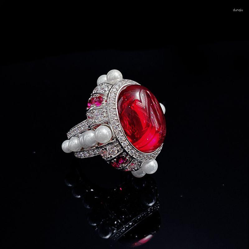 Cluster Rings High Quality Oval Ruby Pearl Ring Women Genuine 925 Sterling Silver Bridal Wedding Engagement Wholesale Fine Jewelry
Cluster Rings High Quality Oval Ruby Pearl Ring Women Genuine 925 Sterling Silver Bridal Wedding Engagement Wholesale Fine Jewelry