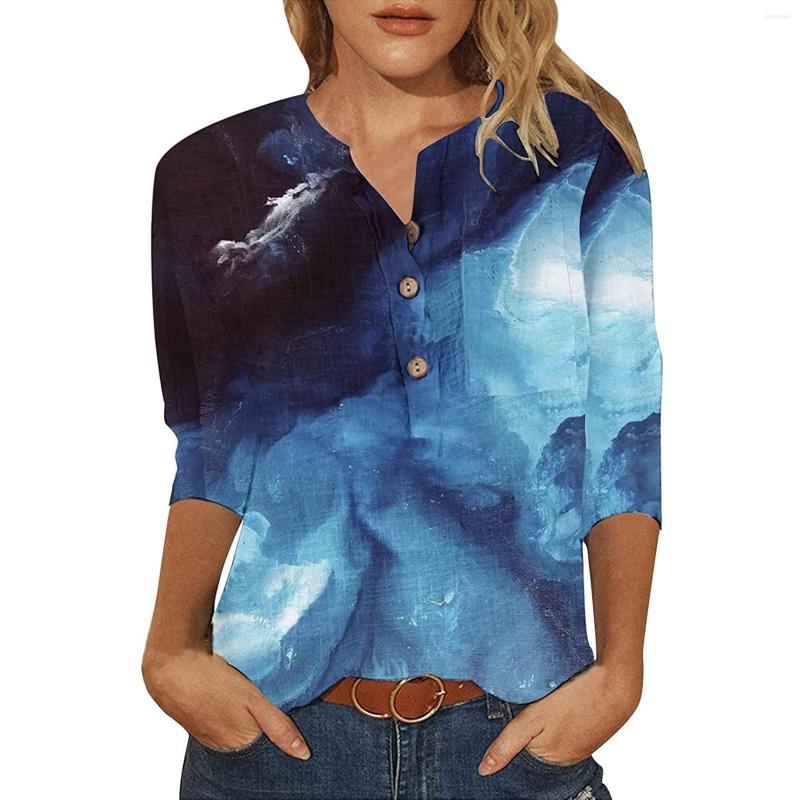 Women' Blouses 2023 Fashion Print Women Long Sleeve Button V Neck Blouse Shirt Casual Tops Plus Size Elegant Work Shirts Blusas, Blue
Women' Blouses 2023 Fashion Print Women Long Sleeve Button V Neck Blouse Shirt Casual Tops Plus Size Elegant Work Shirts Blusas, Blue