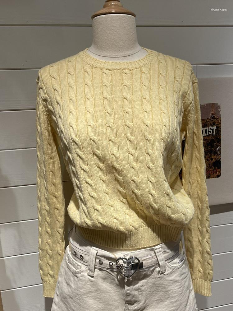 Women's Sweaters Vintage Cotton Cable Kint Sweater Women Autumn Harajuku Solid Round Neck Long Sleeve Tops Female Retro Cute Slim Chic, Yellow
Women's Sweaters Vintage Cotton Cable Kint Sweater Women Autumn Harajuku Solid Round Neck Long Sleeve Tops Female Retro Cute Slim Chic, Yellow