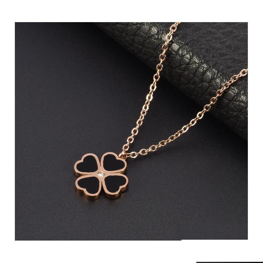 Chains Rose Gold Plated Clover Fashion Stainless Steel Four Heart Leaf Jewelry Necklace Drop Delivery Necklaces Pendants Otzhl Dhipj
Chains Rose Gold Plated Clover Fashion Stainless Steel Four Heart Leaf Jewelry Necklace Drop Delivery Necklaces Pendants Otzhl Dhipj
