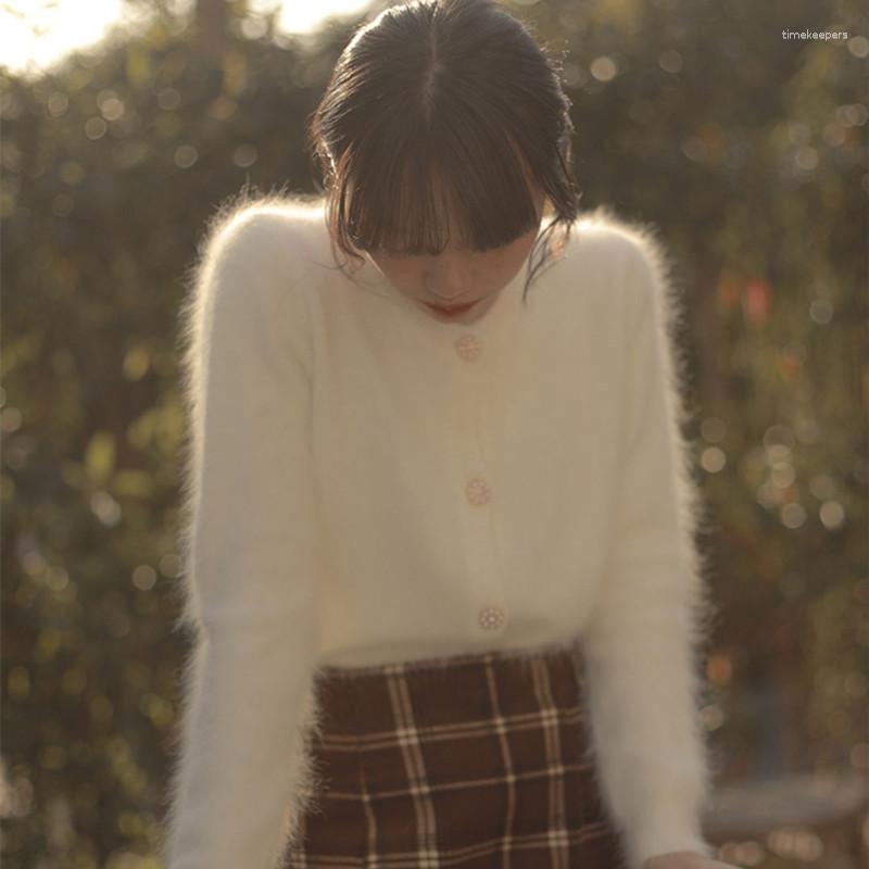 Women's Knits 2023 Sweater Women's Autumn Winter White Mink Cashmere Coat Knitted Cardigan French Short Pullover Pearl Buttons JNS300, Rose
Women's Knits 2023 Sweater Women's Autumn Winter White Mink Cashmere Coat Knitted Cardigan French Short Pullover Pearl Buttons JNS300, Rose