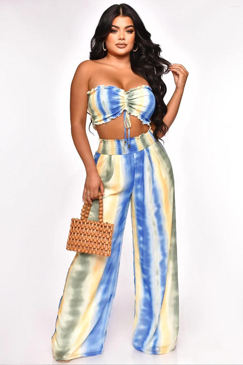 Women' Two Piece Pants 2023 Top Quality Holiday Young Sexy Free Style Bohemian Chifon Strapless Sleeveless Long WideLeg Women 2 Set, Blue
Women' Two Piece Pants 2023 Top Quality Holiday Young Sexy Free Style Bohemian Chifon Strapless Sleeveless Long WideLeg Women 2 Set, Blue
