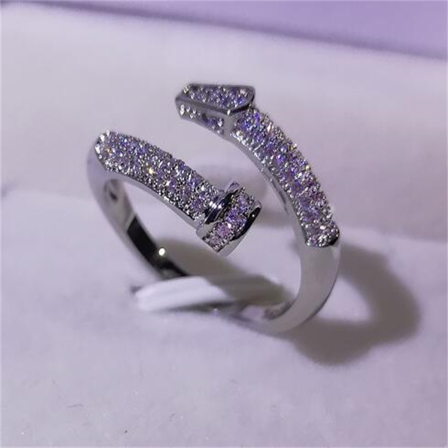 European and American Fashion Classic Zircon Nail Open Ring Engagement Wedding Party Jewelry Gift for Ladies Cute/Romantic AB1189
European and American Fashion Classic Zircon Nail Open Ring Engagement Wedding Party Jewelry Gift for Ladies Cute/Romantic AB1189