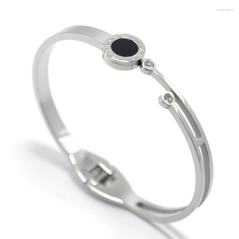 Bangle Roman Numerals Bracelets & Bangles For Women Jewelry Accessories Stainless Steel Zircon Crystal
Bangle Roman Numerals Bracelets & Bangles For Women Jewelry Accessories Stainless Steel Zircon Crystal