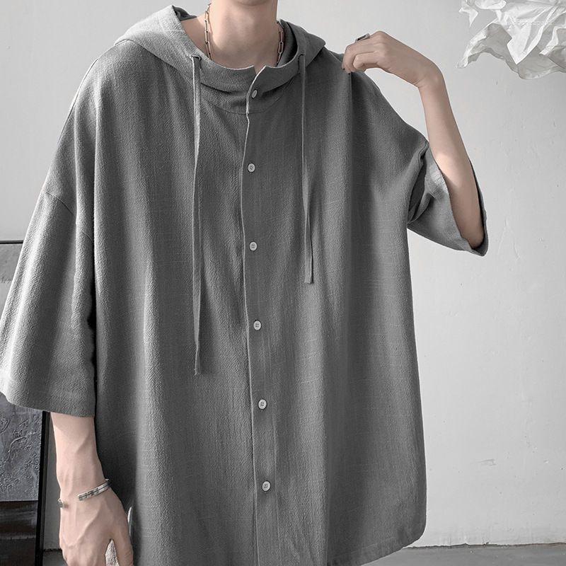 Women's Blouses Vintage Oversized Harajuku Streetwear Shirts For Men Summer Casual Japanese Style Black White Loose Hooded Shirt Male, Gray
Women's Blouses Vintage Oversized Harajuku Streetwear Shirts For Men Summer Casual Japanese Style Black White Loose Hooded Shirt Male, Gray