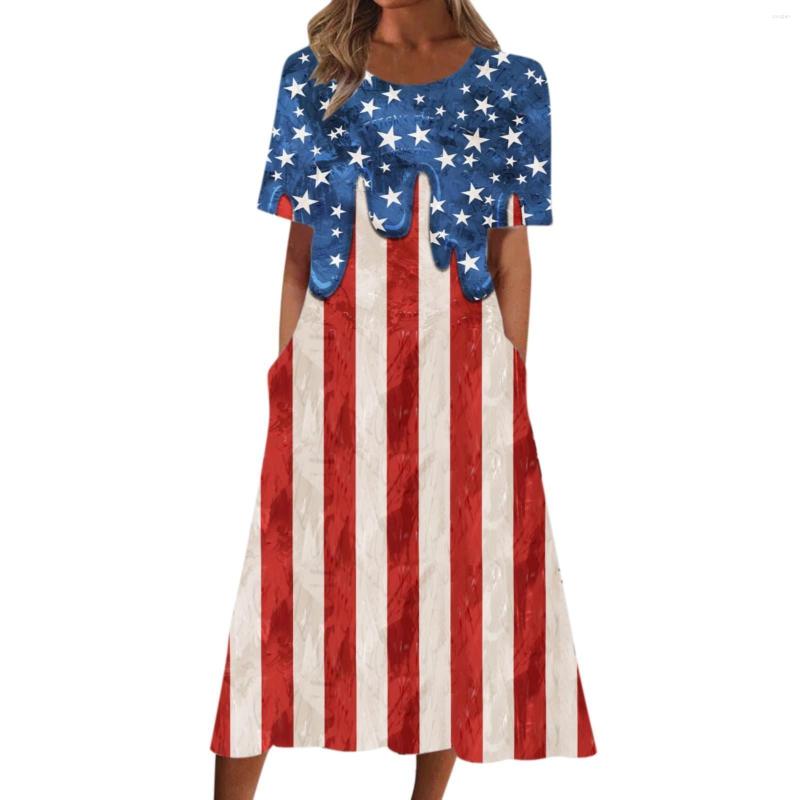 Casual Dresses Women' Summer Print Round Neck Short Sleeve Dress Bohemian With Beach Pockets For Women
Casual Dresses Women' Summer Print Round Neck Short Sleeve Dress Bohemian With Beach Pockets For Women