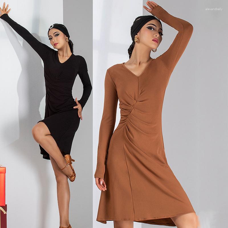 Stage Wear Latin Dance Dress Women 2023 V Neck Long Sleeves Black Rumba Ballroom Clothes Adult Practice DNV15562
Stage Wear Latin Dance Dress Women 2023 V Neck Long Sleeves Black Rumba Ballroom Clothes Adult Practice DNV15562