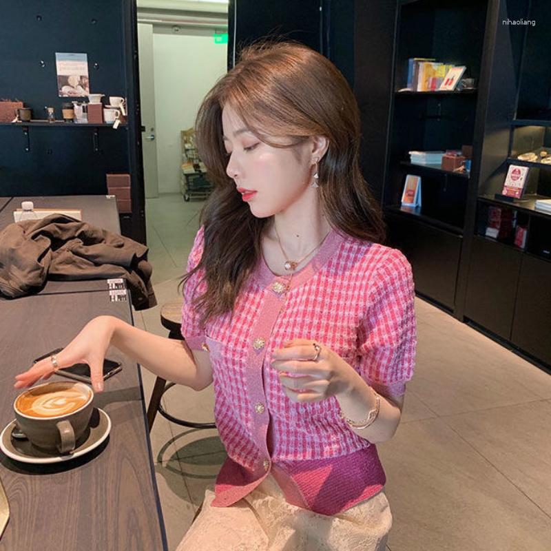 Women' Knits Women Fashion Slim Knitted Sweater Top Female Half Sleeves Cardigans Ladies Vintage Plaid Print Sweaters Pullover Tops A02, Pink
Women' Knits Women Fashion Slim Knitted Sweater Top Female Half Sleeves Cardigans Ladies Vintage Plaid Print Sweaters Pullover Tops A02, Pink