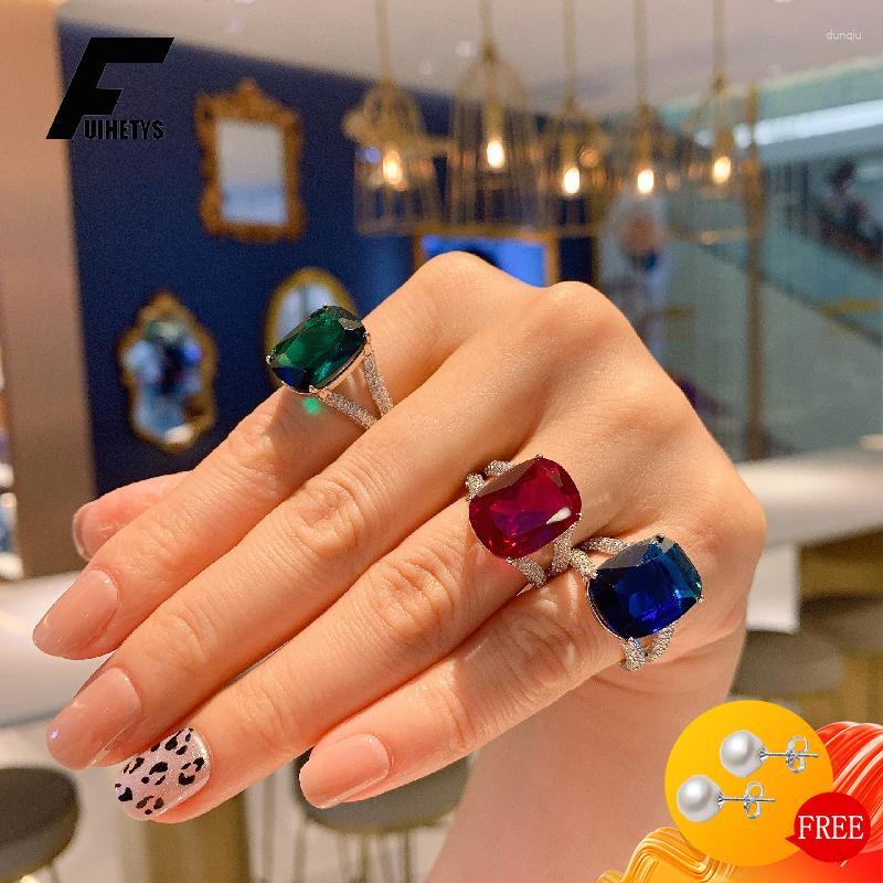 Cluster Rings FUIHETYS Ring Silver 925 Jewelry Accessories With 12 16mm Zircon Gemstone Fashion Open Finger For Women Wedding Party Gift
Cluster Rings FUIHETYS Ring Silver 925 Jewelry Accessories With 12 16mm Zircon Gemstone Fashion Open Finger For Women Wedding Party Gift