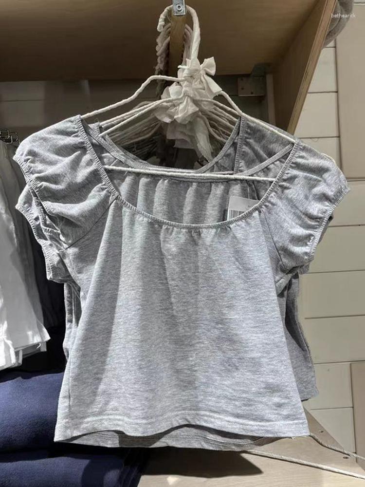 Women's T Shirts Women Gray Sweet Sexy Cotton Tees Summer Solid Scoop Neck Slim Short Sleeve T-shirts Female Casual Vintage Y2k Crop Top
Women's T Shirts Women Gray Sweet Sexy Cotton Tees Summer Solid Scoop Neck Slim Short Sleeve T-shirts Female Casual Vintage Y2k Crop Top