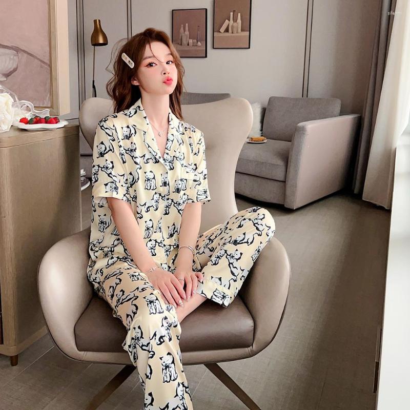 Women's Sleepwear Jxgarb Summer Short-sleeved And Shorts Two-piece Cute Cartoon Women's Pajama Suit Thin Girl's Cardigan Home, Yellow
Women's Sleepwear Jxgarb Summer Short-sleeved And Shorts Two-piece Cute Cartoon Women's Pajama Suit Thin Girl's Cardigan Home, Yellow