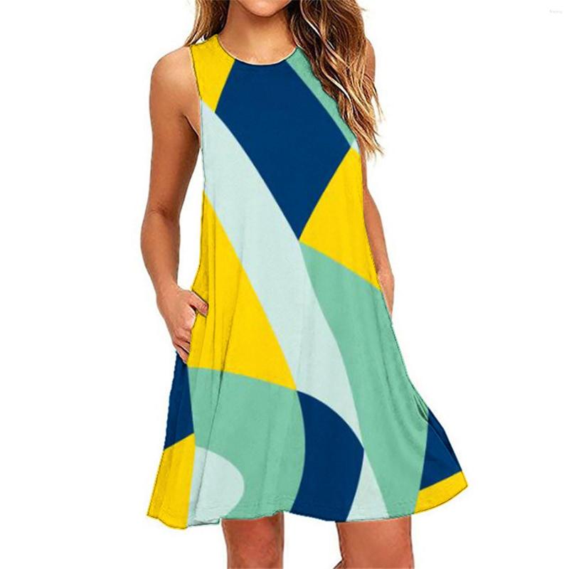 Casual Dresses Women Daily Dress O Neck Sleeveless Printed Pockets Tank Summer Sundresses For, Blue
Casual Dresses Women Daily Dress O Neck Sleeveless Printed Pockets Tank Summer Sundresses For, Blue