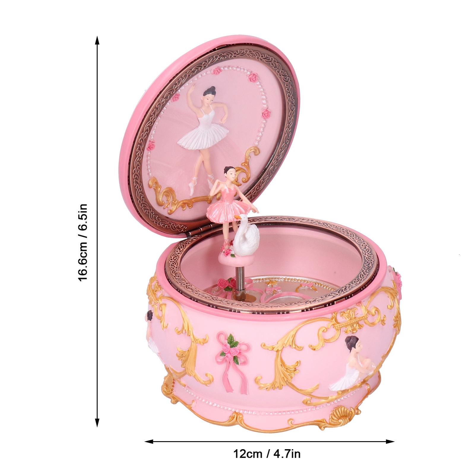 Novelty Items Resin Music Box Ballerina Figurine Swan Lake/Castle in the Sky Musical Box Home Decoration Birthday Gift 230621