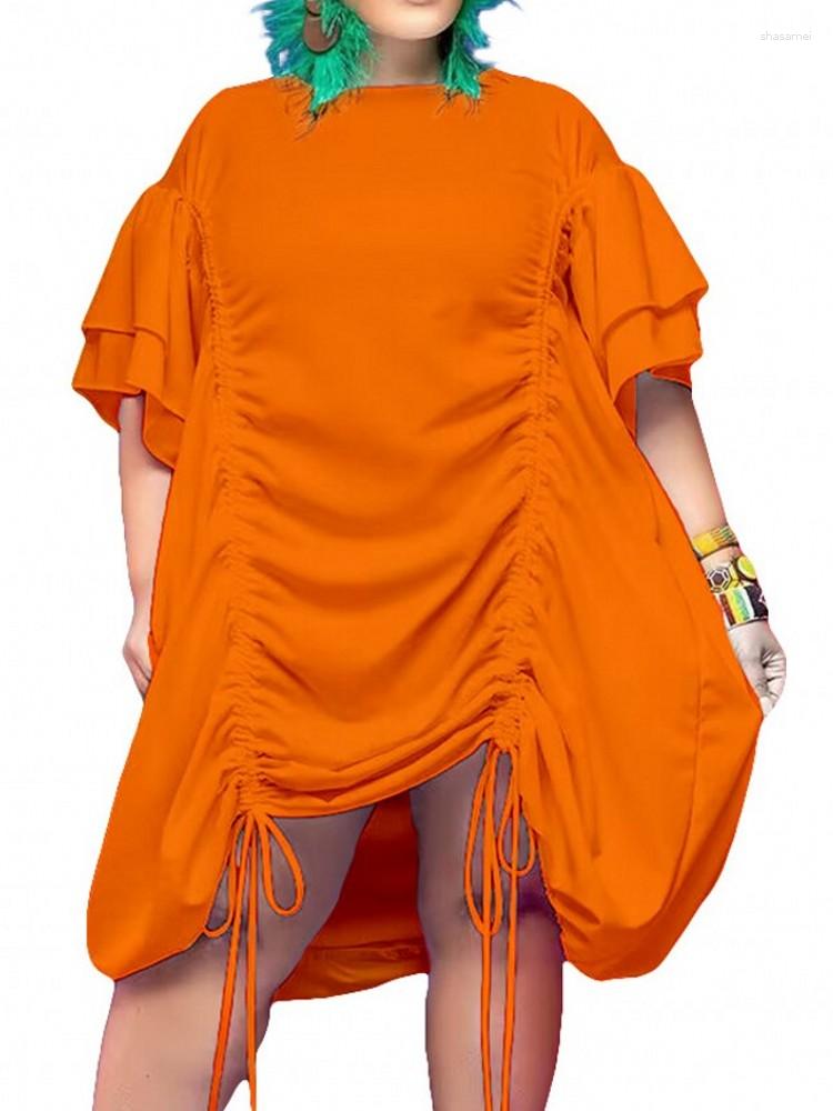 Casual Dresses Women Chic Drawstring Lrregular Loose Dress Summer Fashion Big Size Ladies Clothes Streetwear Solid Color Midi, Black
Casual Dresses Women Chic Drawstring Lrregular Loose Dress Summer Fashion Big Size Ladies Clothes Streetwear Solid Color Midi, Black