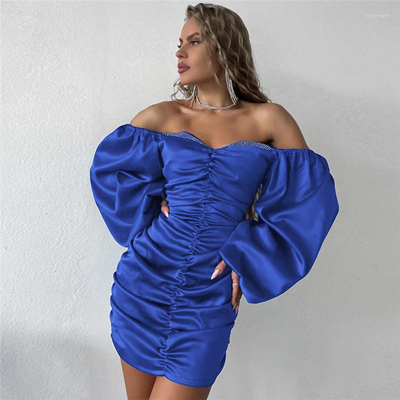 Casual Dresses Elegant Lantern Sleeve Mini Dress Women Off Shoulder Slash Neck Bodycon Vestidos Luxury Diamonds Evening Party Sexy, Black
Casual Dresses Elegant Lantern Sleeve Mini Dress Women Off Shoulder Slash Neck Bodycon Vestidos Luxury Diamonds Evening Party Sexy, Black