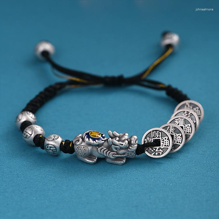 Link Bracelets Karloch Silver Color China-Chic Antique Five Emperor Coin Bracelet Handwoven Bronze For Men And Women
Link Bracelets Karloch Silver Color China-Chic Antique Five Emperor Coin Bracelet Handwoven Bronze For Men And Women