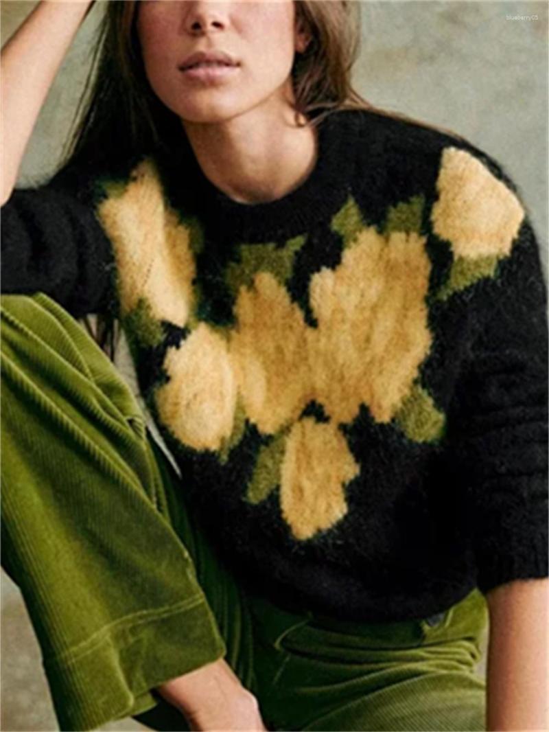 Women' Sweaters Women Black Jacquard Sweater Wool Blend Round Neck Retro Long Sleeve 2023 Early Spring Female Jumper Tops
Women' Sweaters Women Black Jacquard Sweater Wool Blend Round Neck Retro Long Sleeve 2023 Early Spring Female Jumper Tops