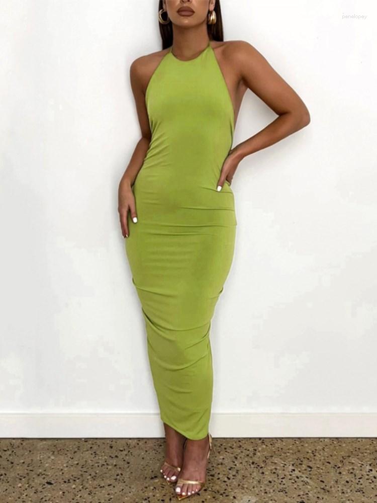 Casual Dresses BIG PROMOTION Slim Fit Solid Elegant Sexy Large Open Back Strap Dress Pleated Summer Women' Y2K2023 Fashion, Green
Casual Dresses BIG PROMOTION Slim Fit Solid Elegant Sexy Large Open Back Strap Dress Pleated Summer Women' Y2K2023 Fashion, Green