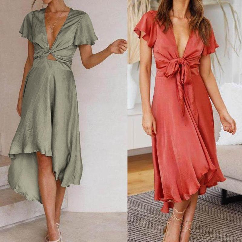 Party Dresses Summer Fashion Female Solid Pleated Dress Women V Neck Short Sleeves Sashes Long Streetwear Vintage #G5, Pink
Party Dresses Summer Fashion Female Solid Pleated Dress Women V Neck Short Sleeves Sashes Long Streetwear Vintage #G5, Pink
