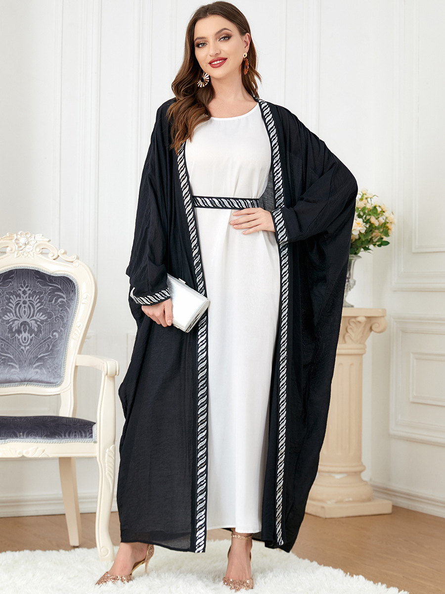QNPQYX New Abayat Muslim Sets Solid Color Front Open Black Abaya And Belted Dress African Dresses For Women Moroccan Caftan Autumn Winter
QNPQYX New Abayat Muslim Sets Solid Color Front Open Black Abaya And Belted Dress African Dresses For Women Moroccan Caftan Autumn Winter