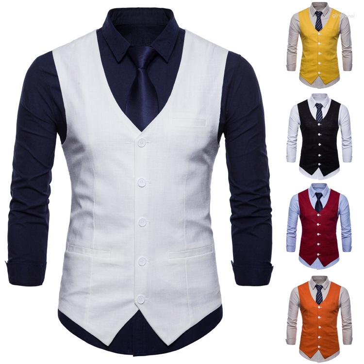 Men's Vests Personalized Fashion Thin Business Single Breasted Vest Colourful Solid For Man Casual Daily Waistcoat, Wine
Men's Vests Personalized Fashion Thin Business Single Breasted Vest Colourful Solid For Man Casual Daily Waistcoat, Wine
