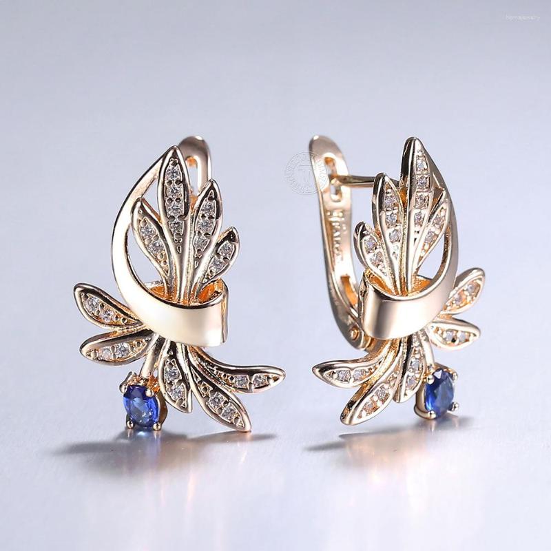 Dangle Earrings For Women 585 Rose Gold Color Flower Leaf CZ Blue Stone Girls Drop Elegant Lady Fashion Jewelry LGE336
Dangle Earrings For Women 585 Rose Gold Color Flower Leaf CZ Blue Stone Girls Drop Elegant Lady Fashion Jewelry LGE336