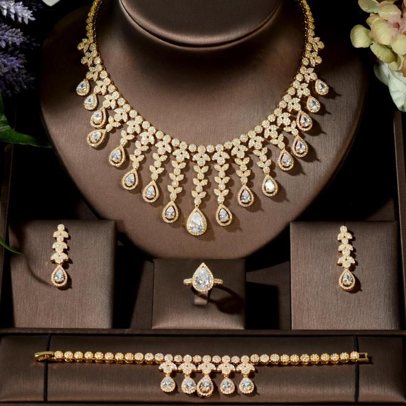 Necklace Earrings Set Fashion Gold Color Nigerian Wedding Cubic Zirconia Dubai 4PCS Dress Jewelry For Women Accessories N-1490, Picture shown
Necklace Earrings Set Fashion Gold Color Nigerian Wedding Cubic Zirconia Dubai 4PCS Dress Jewelry For Women Accessories N-1490, Picture shown
