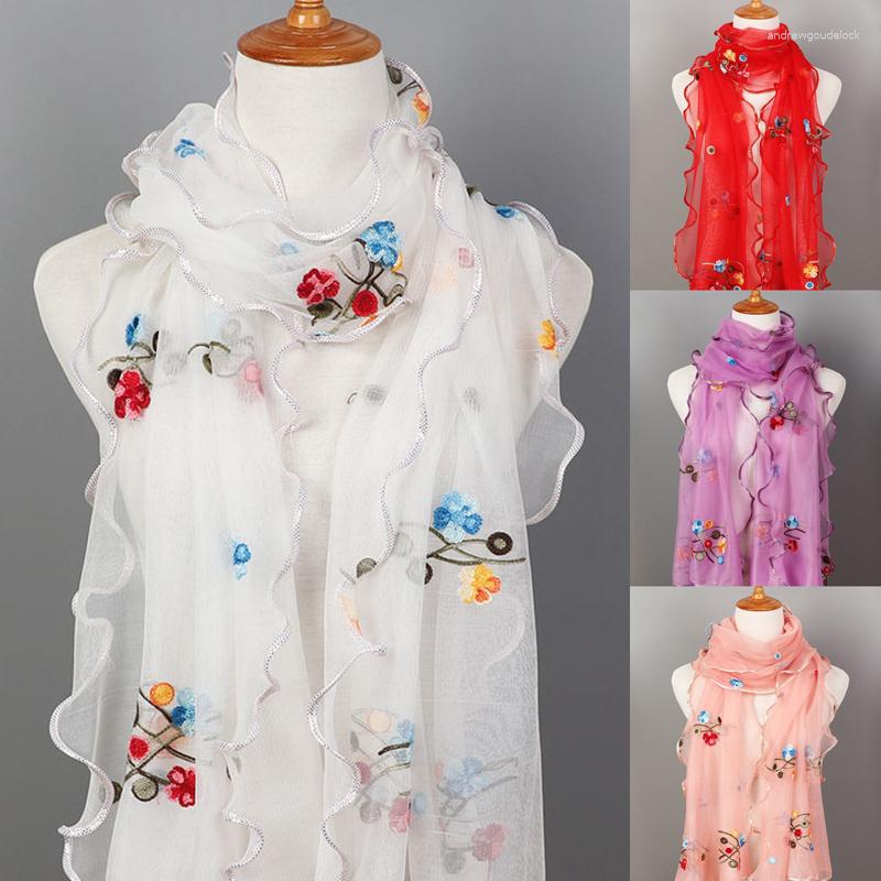 Scarves Flower Embroidery Elegant Spring Summer Chiffon Scarf Foulard Long Shawl Bandana Beach Sun Protection Thin Hijab
Scarves Flower Embroidery Elegant Spring Summer Chiffon Scarf Foulard Long Shawl Bandana Beach Sun Protection Thin Hijab