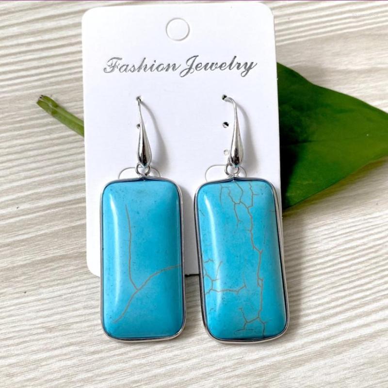 Dangle Earrings Silver Plated Rectangle Shape Blue Quartz White Howlite Stone Fashion Jewelry
Dangle Earrings Silver Plated Rectangle Shape Blue Quartz White Howlite Stone Fashion Jewelry