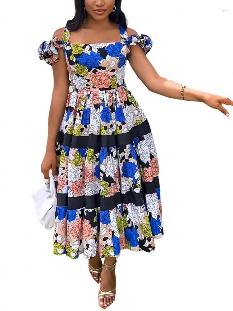 Casual Dresses Summer Women Floral Print Dress Fashion Mushroom Edge Strap A-line Midi African Clothes Holiday Streetwear Robe
Casual Dresses Summer Women Floral Print Dress Fashion Mushroom Edge Strap A-line Midi African Clothes Holiday Streetwear Robe