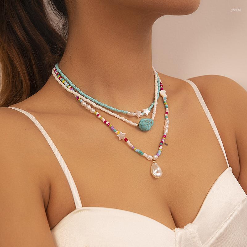 Pendant Necklaces Retro Colorful Beads Pearl Necklace Shell Star Grunge Jewelry For Women Handmade Vintage Bohe Multilayer Collar Mujer
Pendant Necklaces Retro Colorful Beads Pearl Necklace Shell Star Grunge Jewelry For Women Handmade Vintage Bohe Multilayer Collar Mujer