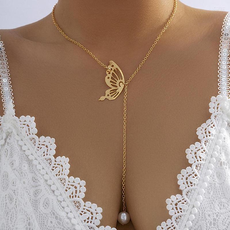 Chains GSOLD Simulated Pearl Backdrop Necklaces For Women Party Wedding Temperament Butterfly Long Lariat Necklace Sexy Body Jewelry
Chains GSOLD Simulated Pearl Backdrop Necklaces For Women Party Wedding Temperament Butterfly Long Lariat Necklace Sexy Body Jewelry