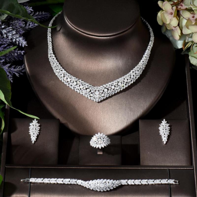 Necklace Earrings Set Fashion 4pcs Geometric Design And Earring Sets For Women Bridal Cubic Zirconia Wedding N-838, Picture shown
Necklace Earrings Set Fashion 4pcs Geometric Design And Earring Sets For Women Bridal Cubic Zirconia Wedding N-838, Picture shown