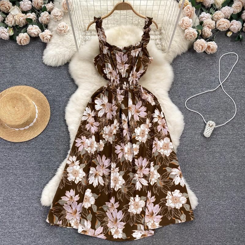 Casual Dresses Vintage Floral Print Pleated Ruffle Slip Dress A-line Chic Summer Beach Vestidos Women Vacation Sundress, Black
Casual Dresses Vintage Floral Print Pleated Ruffle Slip Dress A-line Chic Summer Beach Vestidos Women Vacation Sundress, Black