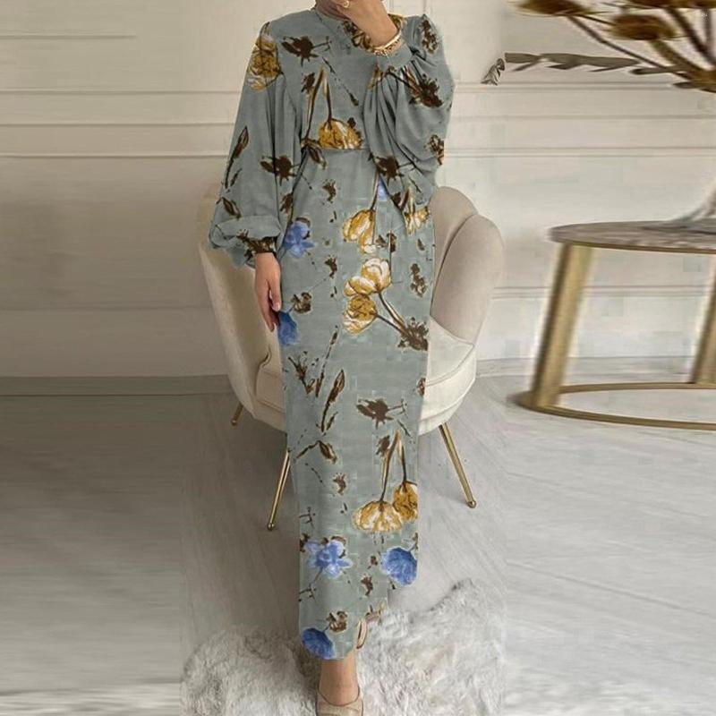Casual Dresses Summer Autumn Floral Printed Muslim Women Dress Fashion Holiday Elegant Abaya Kaftan Sundress Long Sleeve O-Neck Vintage Robe, Green
Casual Dresses Summer Autumn Floral Printed Muslim Women Dress Fashion Holiday Elegant Abaya Kaftan Sundress Long Sleeve O-Neck Vintage Robe, Green