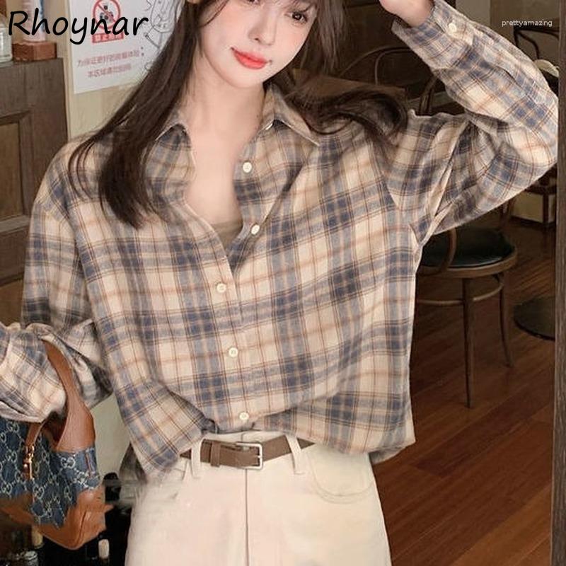 Women' Blouses Plaid Shirts Women Autumn Fashion Design Vintage Turn-down Collar Casual All-match Korean Style Aesthetic Ins Tender Cozy, As shown 01
Women' Blouses Plaid Shirts Women Autumn Fashion Design Vintage Turn-down Collar Casual All-match Korean Style Aesthetic Ins Tender Cozy, As shown 01