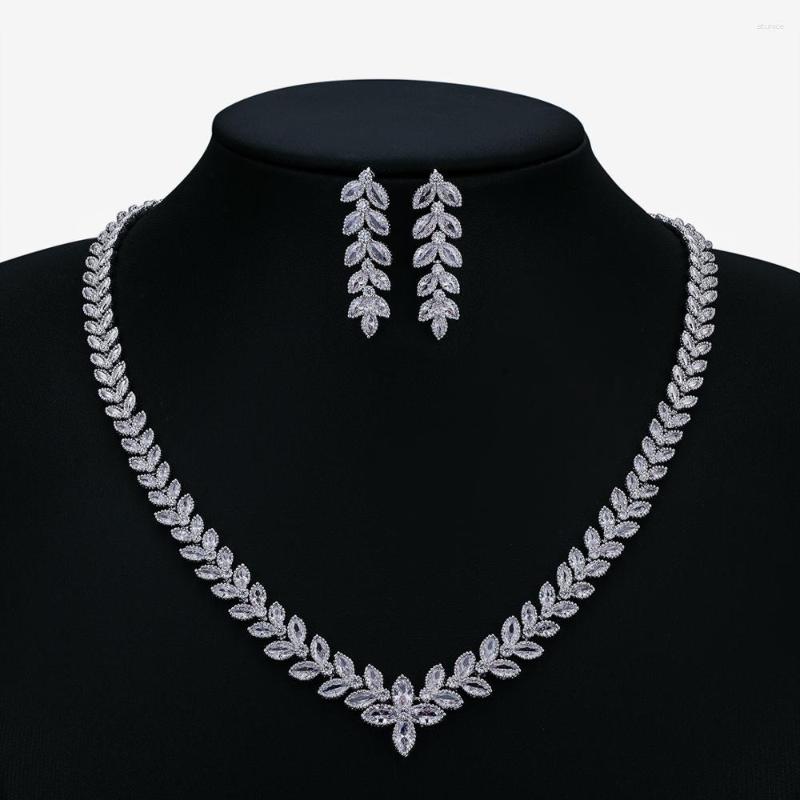 Necklace Earrings Set Classic Full 5A Cubic Zirconia Leaves Bridal Wedding Earring Women Prom Party CN10272, Picture shown
Necklace Earrings Set Classic Full 5A Cubic Zirconia Leaves Bridal Wedding Earring Women Prom Party CN10272, Picture shown